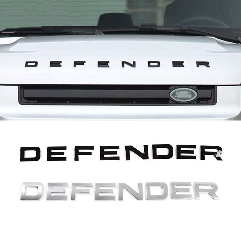 Defender ABS Chrome Decals Sticker For Land Rover Head Hood Letters Nameplate Emblem Badge - larahd