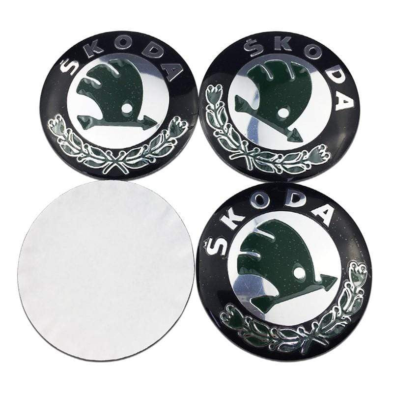 4pcs 56mm Skoda Modified VRS Car Wheel Center Hub Cap Sticker Auto Tire Emblem Badge Decal Accessories