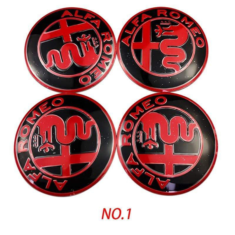 4pcs 56mm Alfa Romeo Car Wheel Center Hub Cap Sticker Auto Tire Emblem Badge Decal Accessories - larahd