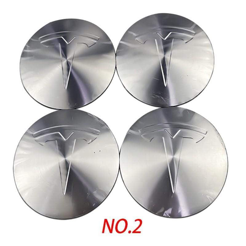 4PCS 56mm Tesla Logo Car Wheel Center Hub Cap Sticker Auto Tire Emblem Badge Decal - larahd