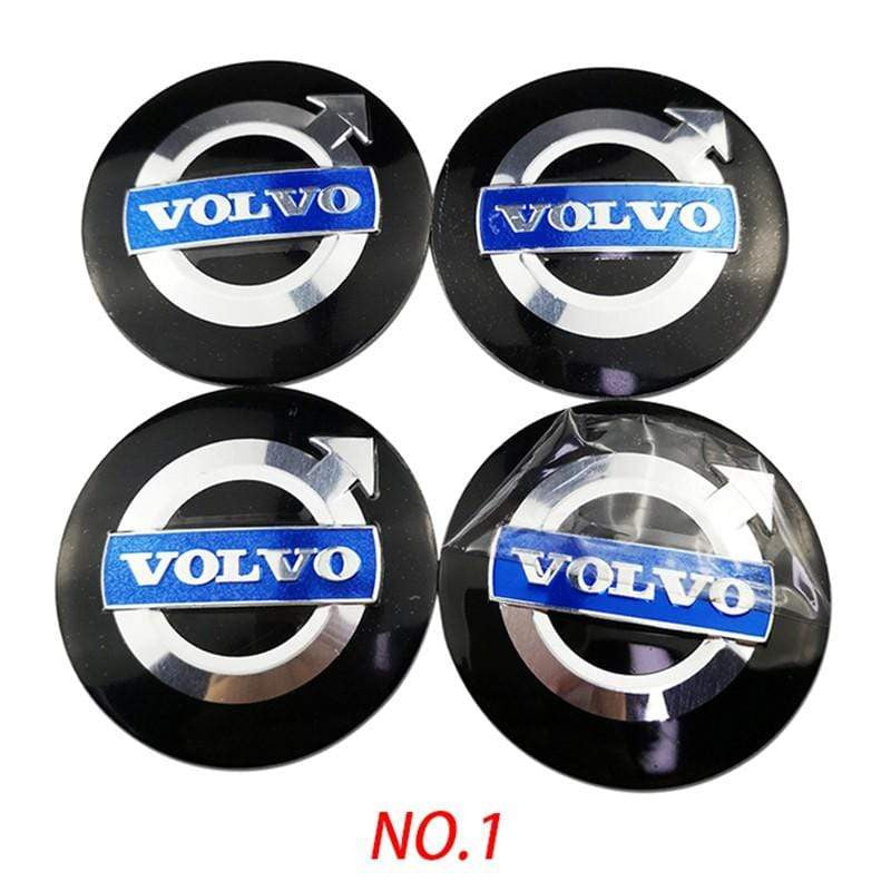 4PCS 56mm Volvo Logo Car Wheel Center Hub Cap Sticker Auto Tire Emblem Badge Decal - larahd