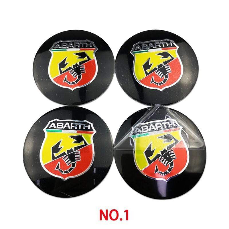 4PCS 56mm Abarth Scorpion Car Wheel Center Hub Cap Sticker Auto Tire Emblem Badge Decal-Realmancar