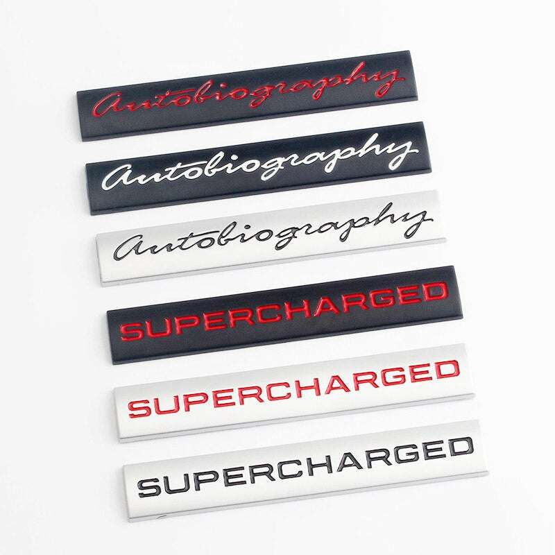 For Land Rover Metal Autoliography Supercharged Badge Rear Trunk Emblem Decals Sticker - larahd