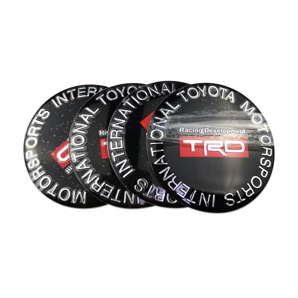 56mm 4pcs Toyota TRD VXR Vios Camry Corolla 4runner Tundra Crown Car Wheel Center Hub Cap Sticker Emblem Badge Decal