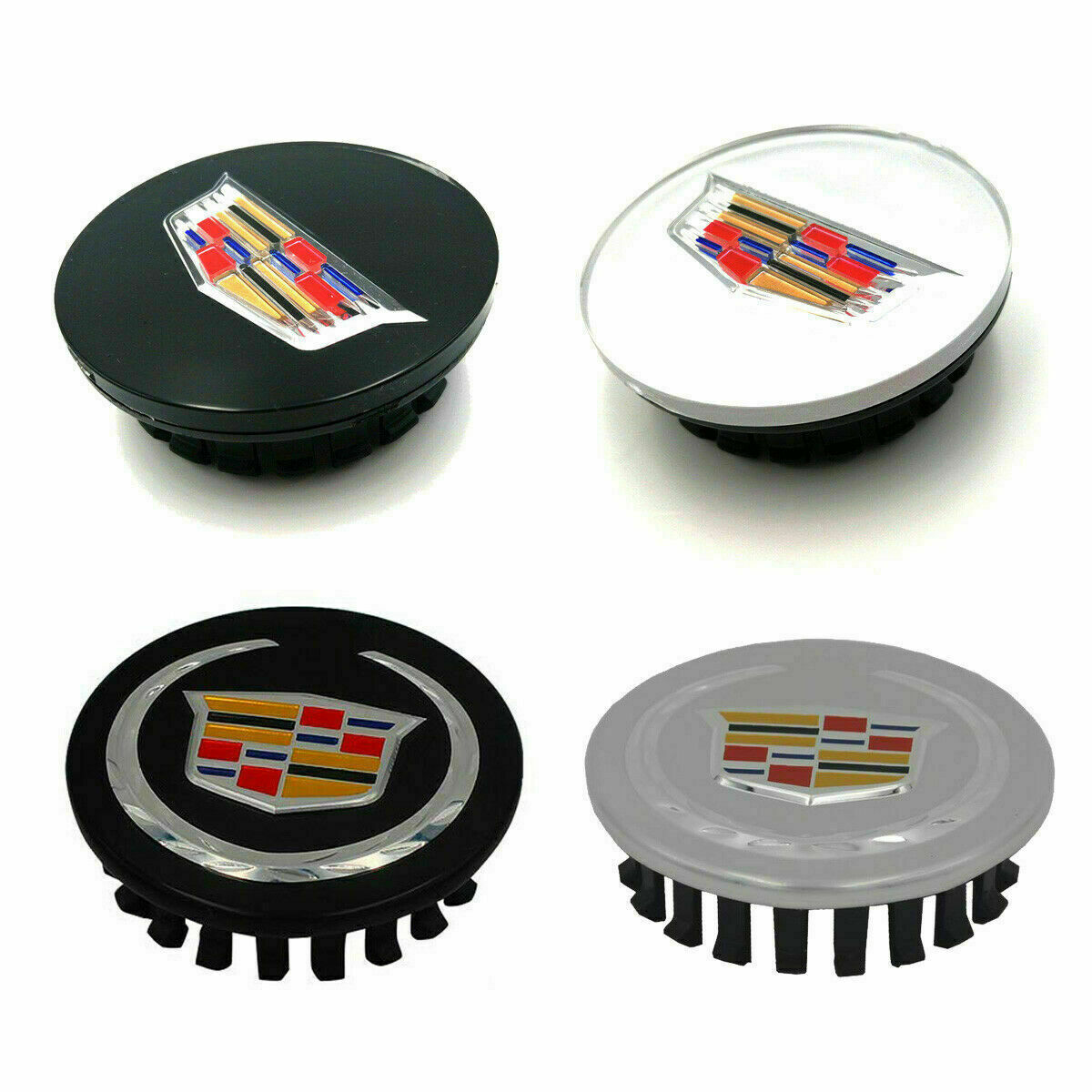 4x Cadillac 67mm Wheel Center Hub Cap Rim Emblem for ATS CTS DTS SRX STS XLR XTS - larahd