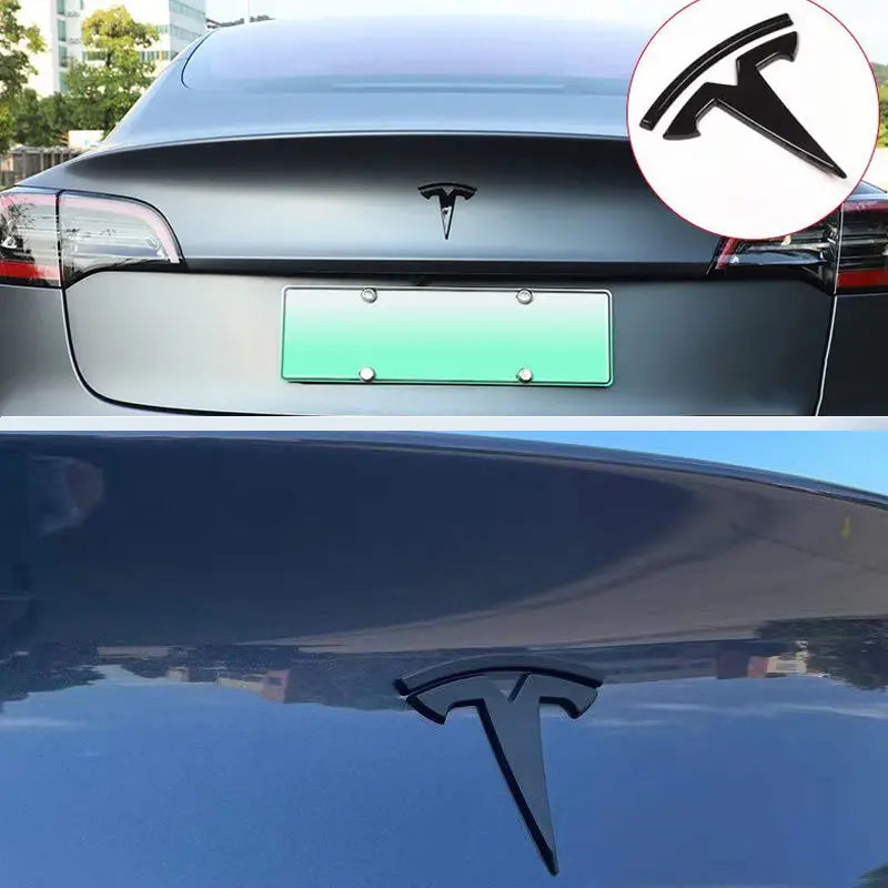 2pcs Tesla Metal Original Sticker For Model 3 Model Y Trunk Replace Emblem Stickers - larahd