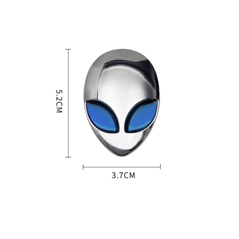 Alien Head UFO Auto Badge Decal Car Emblem Rear Trunk Sticker - larahd