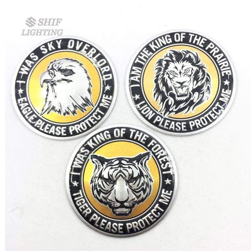 4pcs 56mm Aluminum Eagle Tiger Lion Logo Car Wheel Center Hub Cap Badge Emblem Decal Stickers-Realmancar