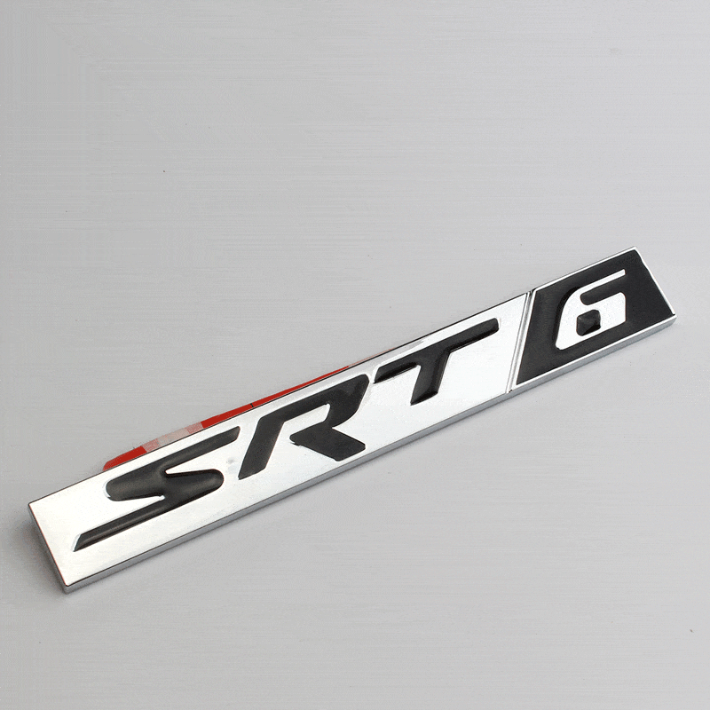 Metal Car Body Decoration for SRT8 SRT6 Logo Car Rear Side Sticker for Dodge Charger Challenger Caliber Jcuv Ram Journey Caravan