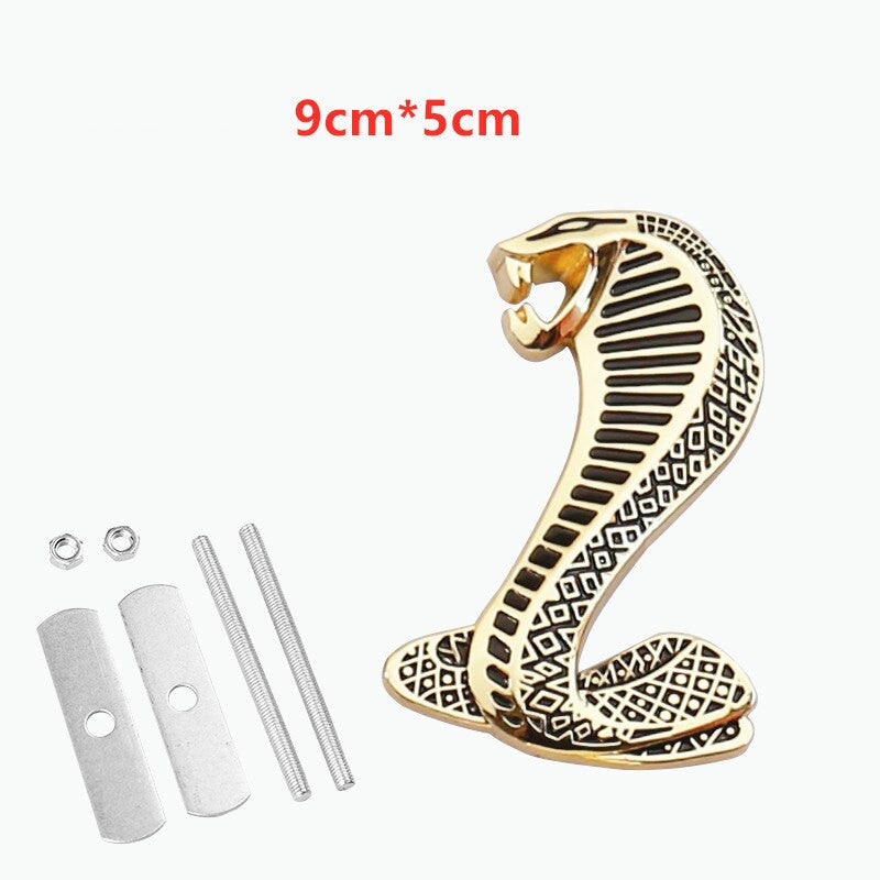 1pcs Metal Snake Cobra Badge Front Grille Emblem Rear Trunk Decal Sticker for Mustang