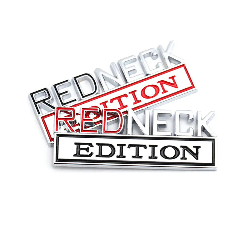 Redneck Edition Badge Emblem Hood Grille Sticker for Subaru Honda Jeep Ford Nissan Lexus - larahd