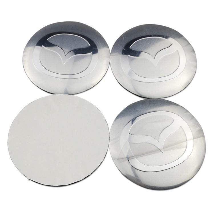 4PCS 56mm MS Mazda Speed Car Wheel Center Hub Cap Sticker Auto Tire Emblem Badge Decal