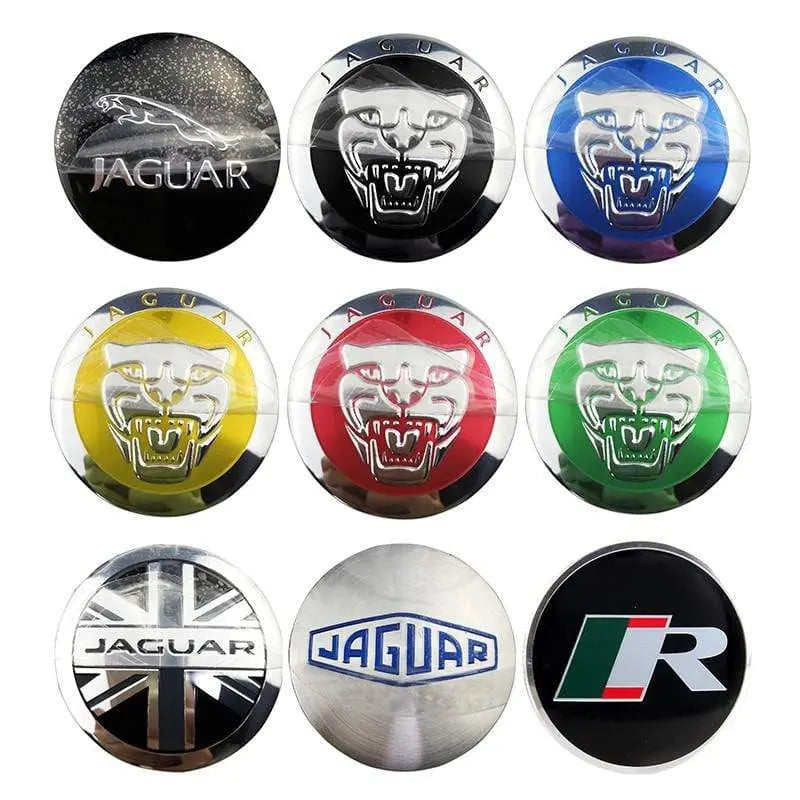 56mm 4PCS Jaguar Leopard Head XF XJ-S XJ-6 X-Type XE S-Type XKR XK Car Wheel Center Hub Cap Sticker Emblem Badge Decal - larahd