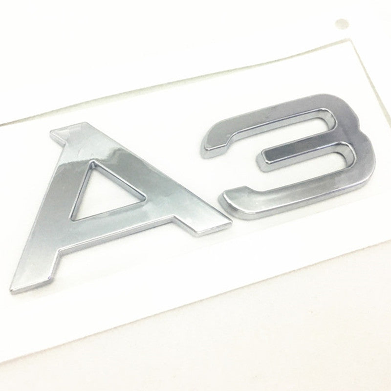 1 Pcs For Audi Black/Silver A 3 4 5 6 7 8 Rear Bumper Trunk Emblem Stickers Badge Decals - larahd