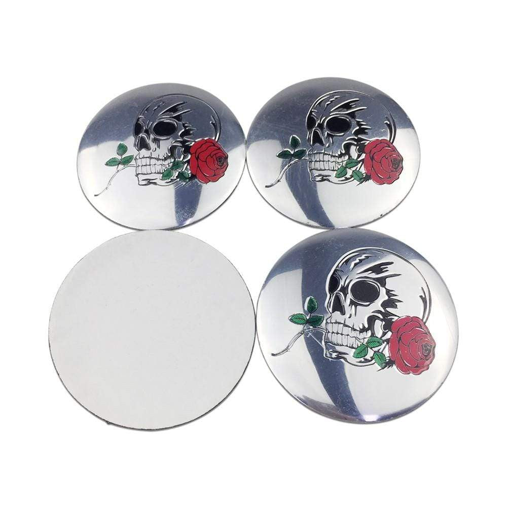 4PCS 56mm Punisher Skull Car Wheel Center Hub Cap Sticker Auto Tire Emblem Badge Decal