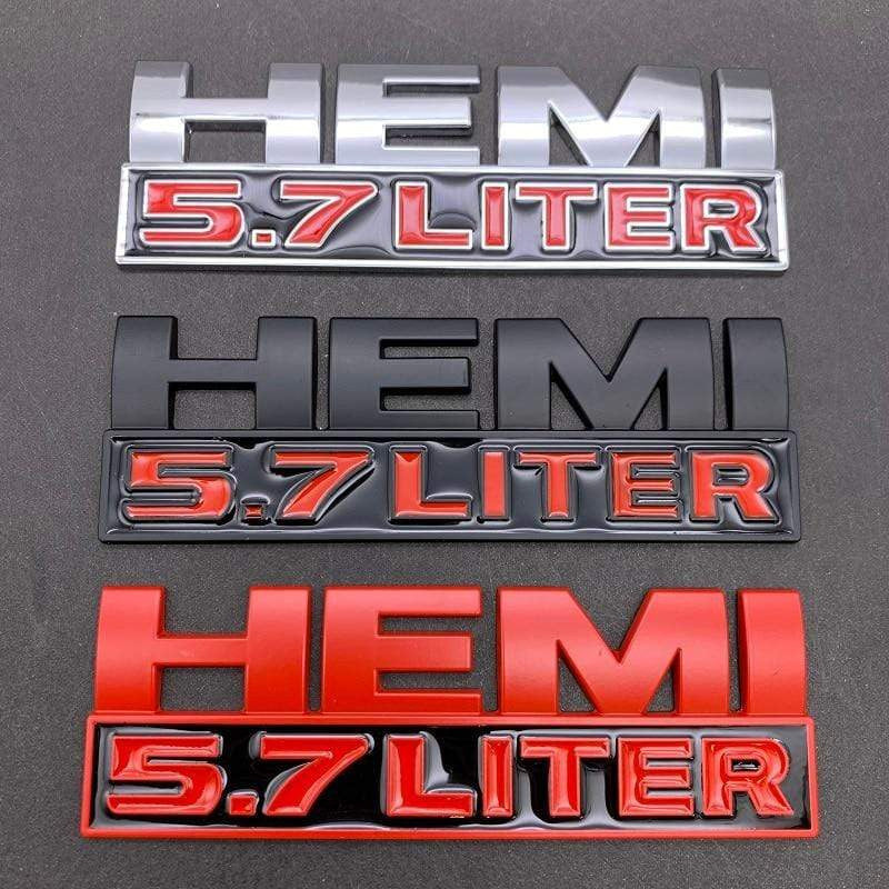 Car 3D metal Decal sticker for Jeep Grand Cherokee Dodge Ram 1500 2500 HEMI 5.7 LITER Car Trunk Emblems Badge body stickers - larahd