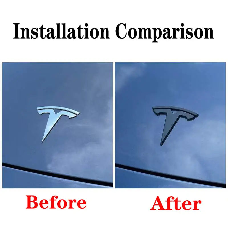 2pcs Tesla Metal Original Sticker For Model 3 Model Y Trunk Replace Emblem Stickers - larahd