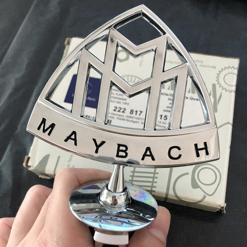 Maybach Front Standing Metal Mark Emblem Bonnet Hood Ornament Rear Badge for Mercedes-Benz