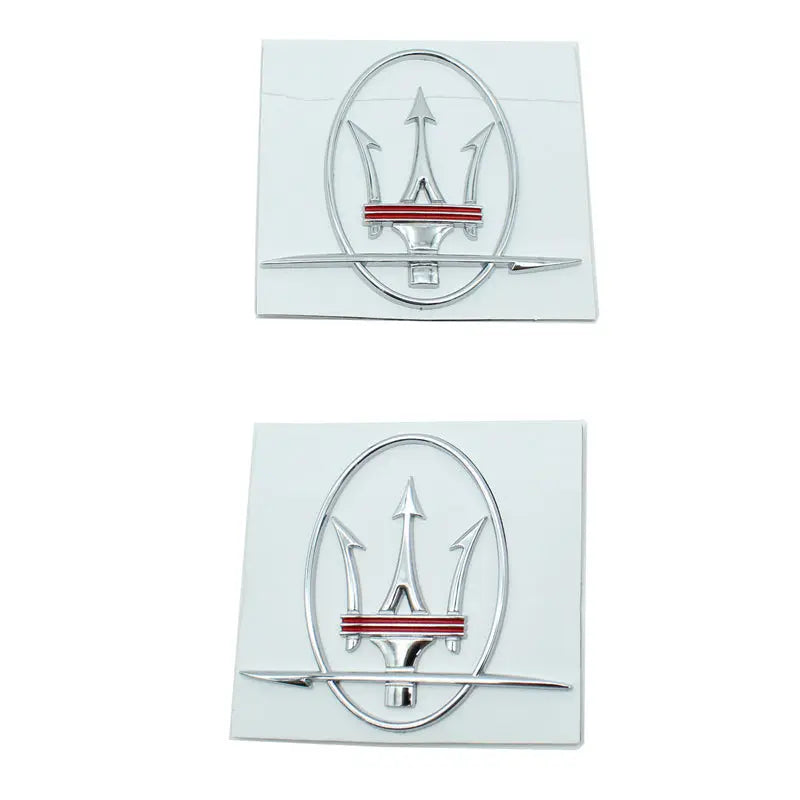 2pcs 3D ABS Stickers Decals Emblem Badge For Maserati Ghibli Granturismo Levante