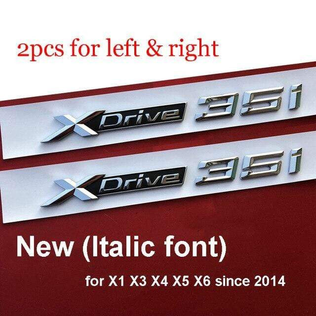 For BMW XDrive 18i 20i 25i 28i 30i 35i 40i 48i 50i Fender Emblem Badge X1 X3 X4 X5 X6 X7 Car Styling Sticker - larahd