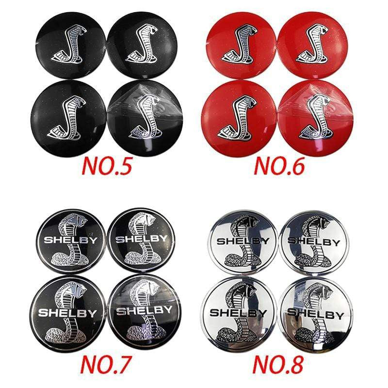 4pcs 56mm Ford Modified Horse Wolf Shelby FOOSE RS ST Car Wheel Center Hub Cap Sticker Emblem Badge Decal-Realmancar