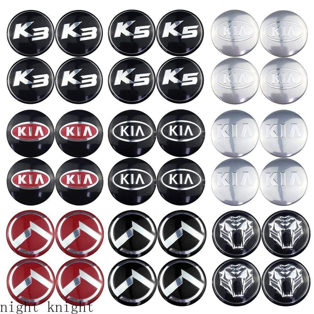 4pcs 56mm KIA K3 K5 Modified Lion Head Car Wheel Center Hub Cap Sticker Auto Tire Emblem Badge Decal - larahd