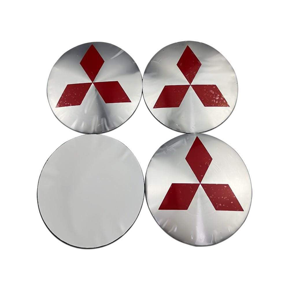 4PCS 56mm Mitsubishi  Ralliart  Car Wheel Center Hub Cap Sticker Auto Tire Emblem Badge Decal