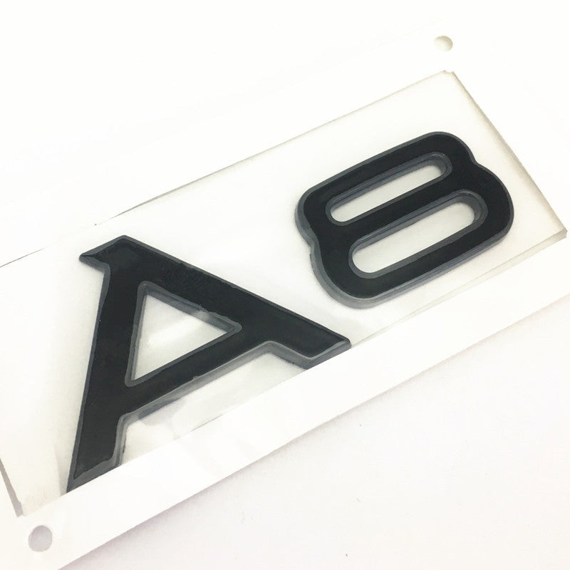 1 Pcs For Audi Black/Silver A 3 4 5 6 7 8 Rear Bumper Trunk Emblem Stickers Badge Decals - larahd