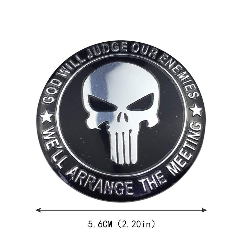 4PCS 56mm Punisher Skull Car Wheel Center Hub Cap Sticker Auto Tire Emblem Badge Decal - larahd