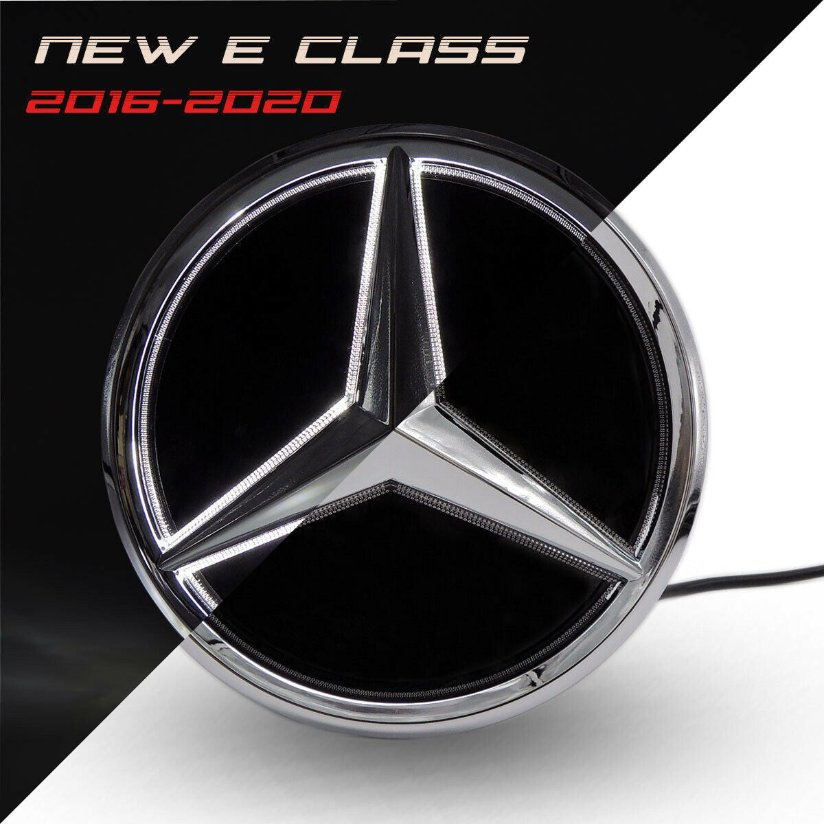 Bright Mirror Car Led Star Logo Front Emblem Grille Light For Benz E Class 16-20 - larahd