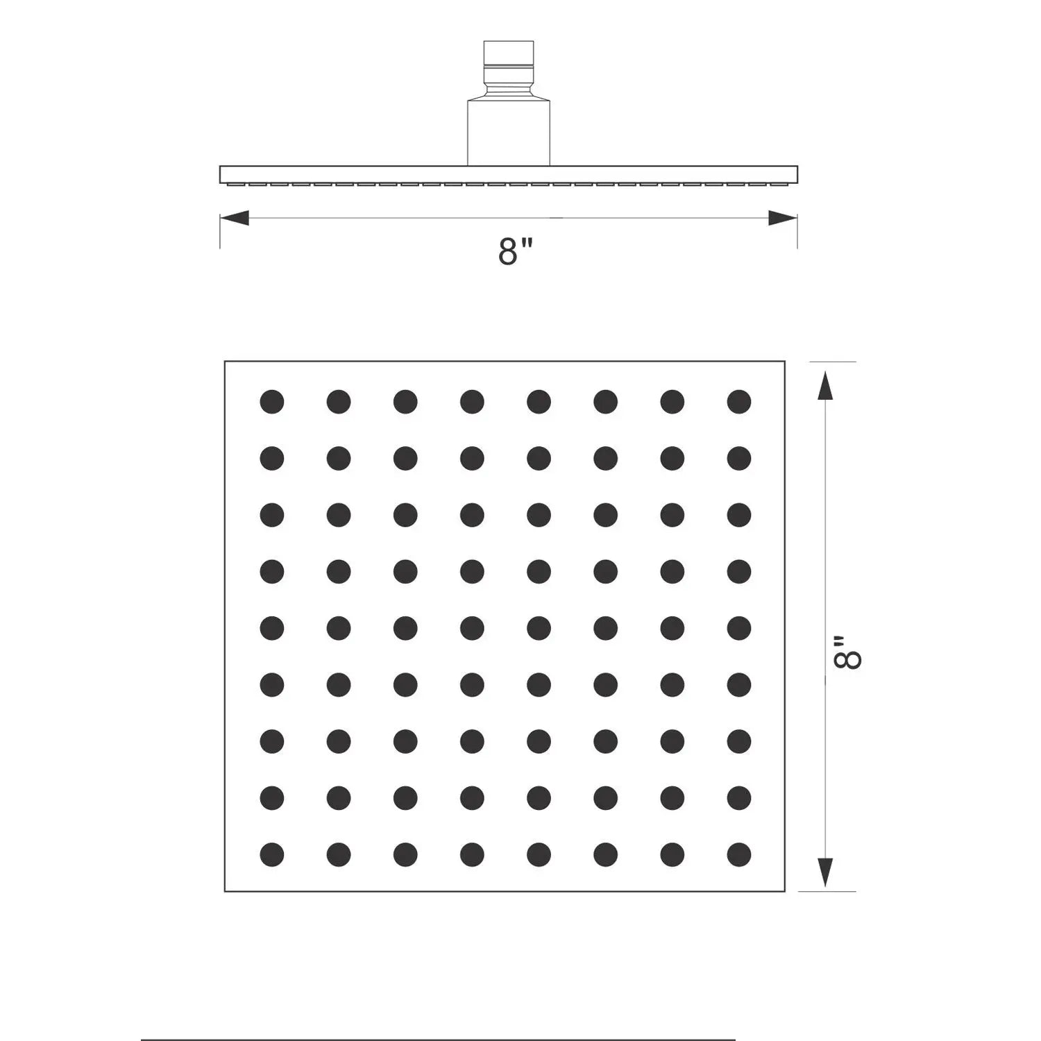 Metal Square Shower Head in brushed nickel - larahd