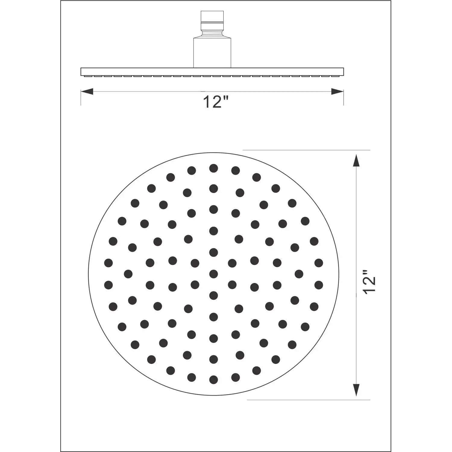 Metal Round Shower Head in brushed nickel - larahd