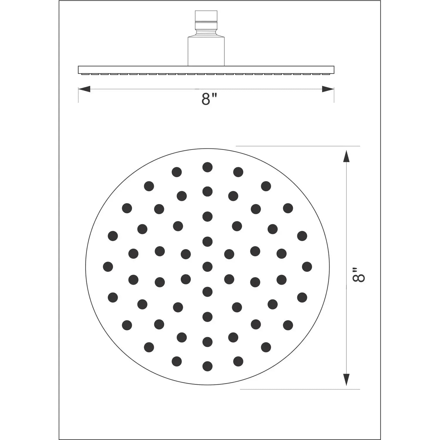 Metal Round Shower Head in brushed nickel - larahd