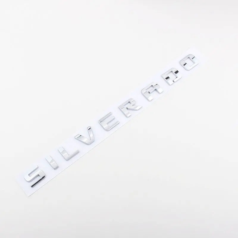 3D Side Fender Trunk Emblem Sticker For Chevrolet SILVERADO Letters Silver Black