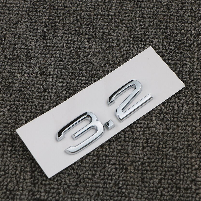 For Audi A3 A4 A5 A6 A7 A8 Q3 Q5 Q7 3.2 3.0T 2.0T 4.2 2.4 3.6 Rear Emblem Badge Sticker