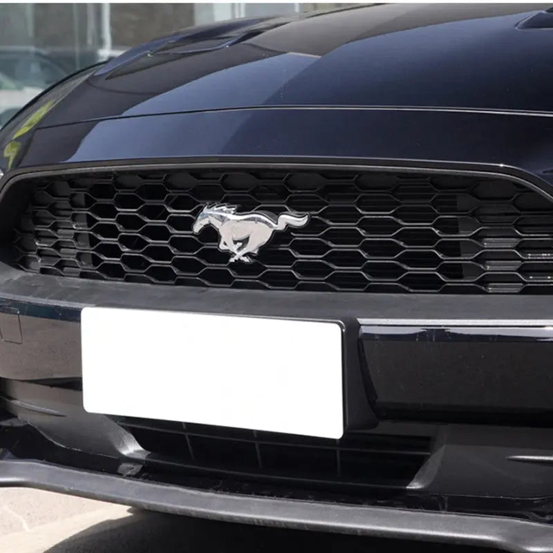 For Mustang 2015-2021 Fastback Mach 1 Shelby Metal Front Grill Horse Emblem - larahd