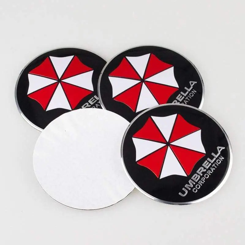 4PCS 56mm Biochemical Crisis Umbrella Car Wheel Center Hub Cap Sticker Auto Tire Emblem Badge Decal