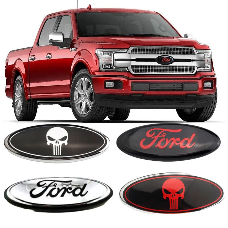 DIY Front Grille/Rear Trunk Oval Emblem 7/9 inch Fit For F150 F250 F350 Explorer - larahd