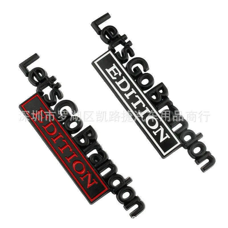 2x Lets Go Brandon Edition Car Emblem Fender Trunk Tailgate Metal Badge Sticker - larahd