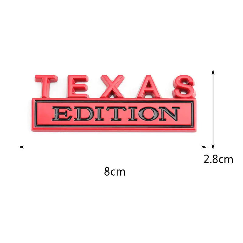 Matel Sticker TEXAS Edition Badge Emblem Front Hood Grille for BMW Nissan Mazda Skoda Lexus - larahd