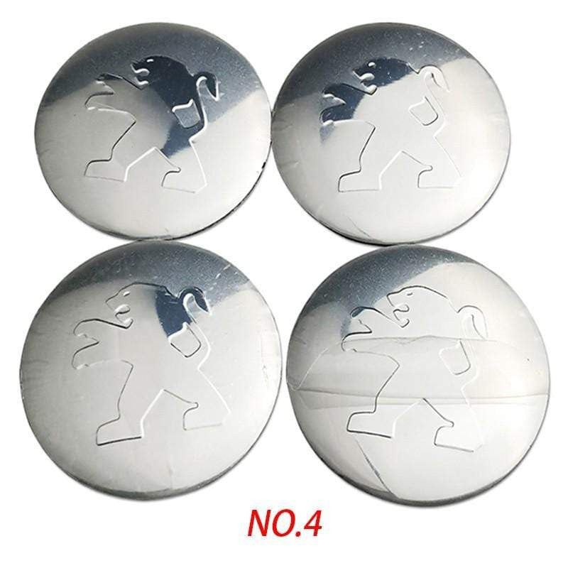 4PCS 56mm Peugeot  Logo Car Wheel Center Hub Cap Sticker Auto Tire Emblem Badge Decal