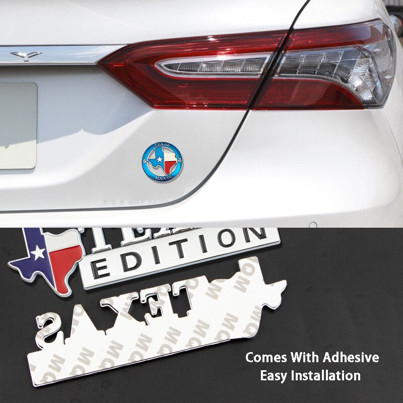 TEXAS EDITION Car Trunk Tailgate Emblem Badge Decal Sticker Metal - larahd