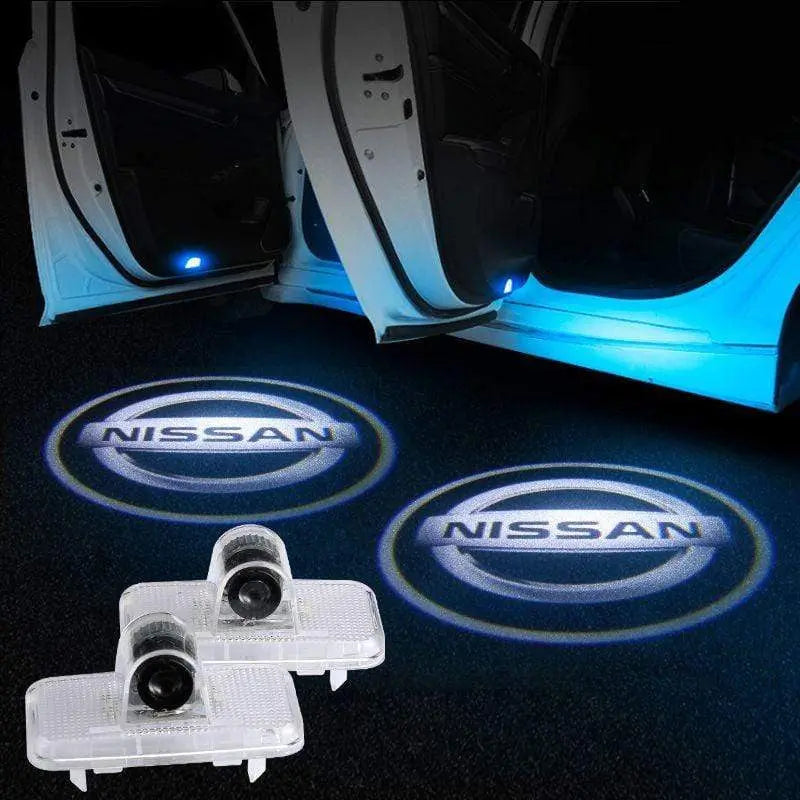 2XPcs Wireless LED Courtesy Car Logo Door Ghost Shadow Projector Light Fit All Nissan - larahd