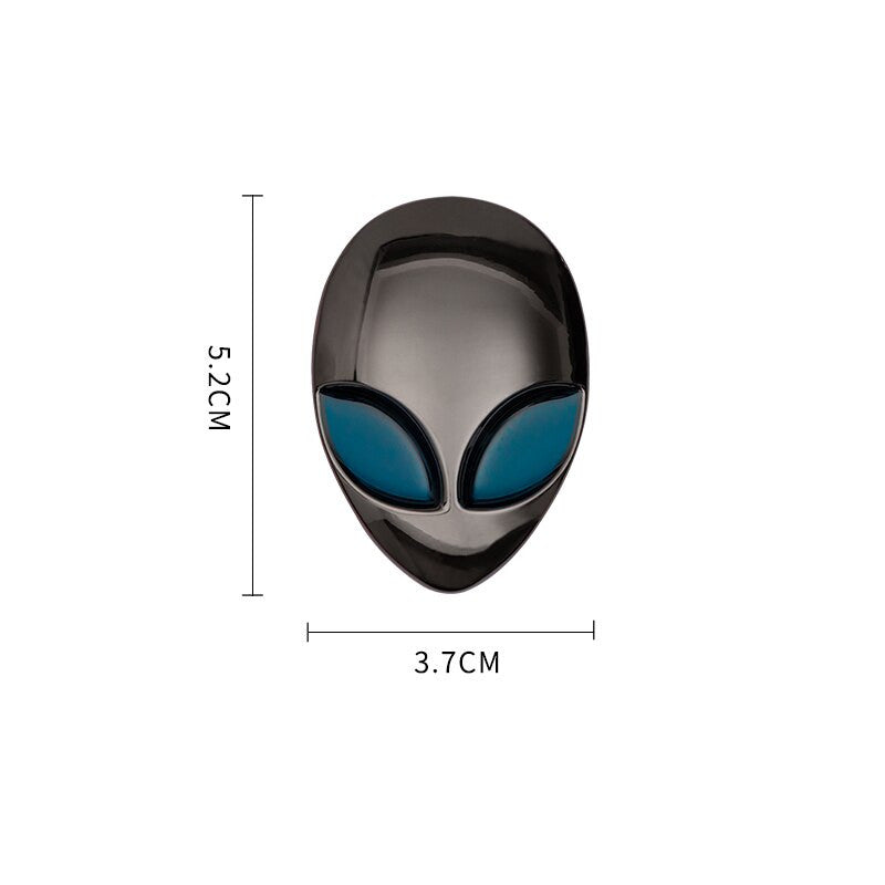 Alien Head UFO Auto Badge Decal Car Emblem Rear Trunk Sticker - larahd