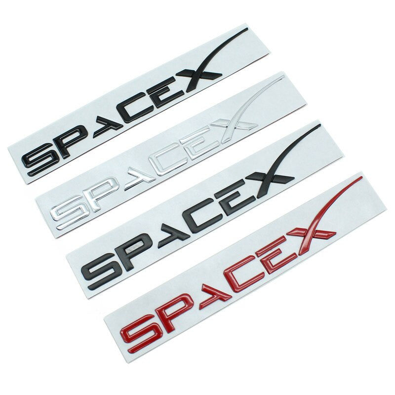 Space X Letter Rear Tail Emblem Sticker Badge Decal For TESLA Model 3 X S