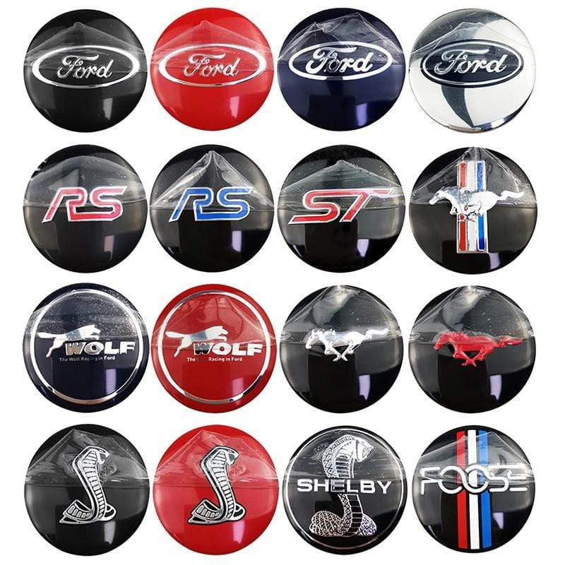 4pcs 56mm Ford Modified Horse Wolf Shelby FOOSE RS ST Car Wheel Center Hub Cap Sticker Emblem Badge Decal-Realmancar