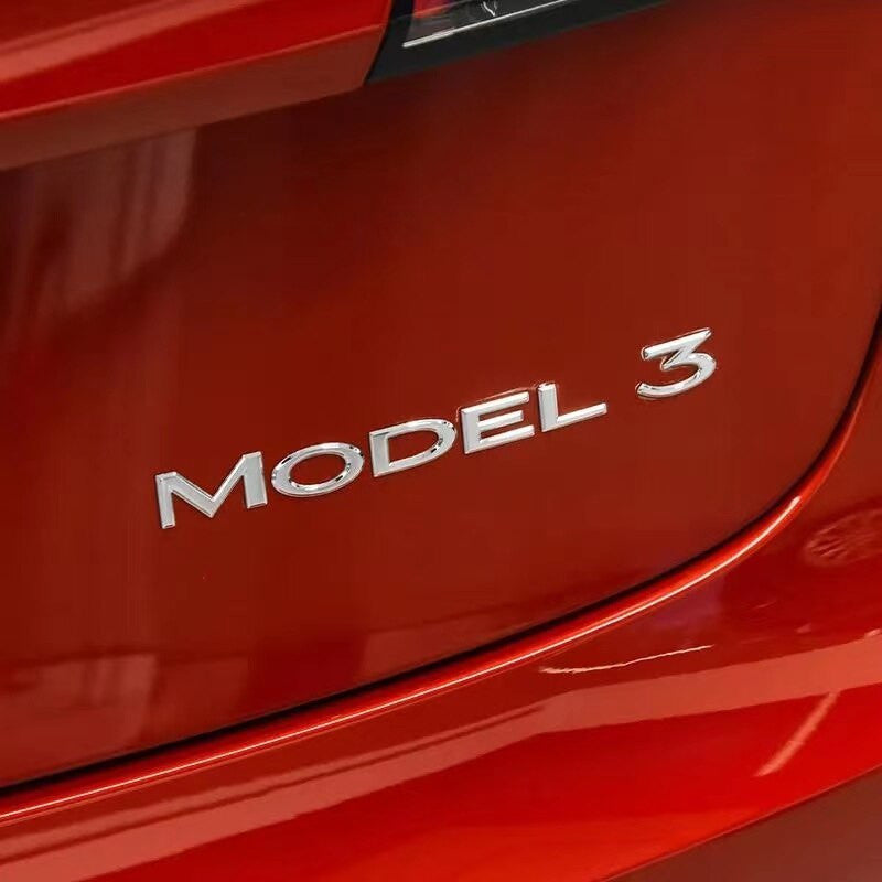 3D Letters Rear Back Trunk Logo ABS Sticker For Tesla Model 3 - larahd