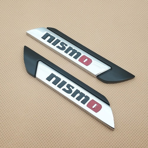 2pcs 3D Metal Badge Chrome Car Door NISMO Emblem Side Fender GTR Sport