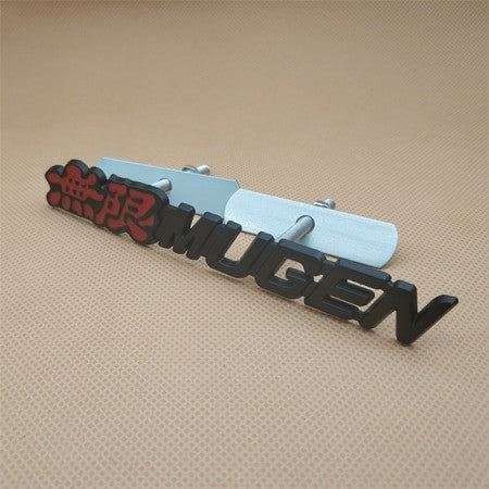 MUGEN Logo Front Grille Emblem Chrome Metal Racing Sport Grill Badge