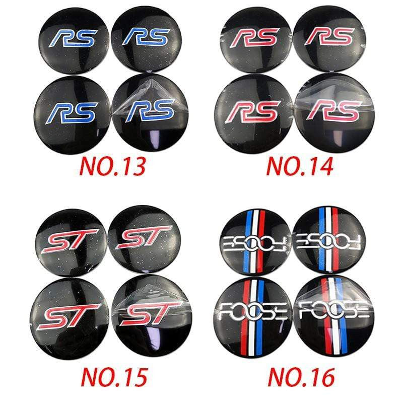 4pcs 56mm Ford Modified Horse Wolf Shelby FOOSE RS ST Car Wheel Center Hub Cap Sticker Emblem Badge Decal-Realmancar